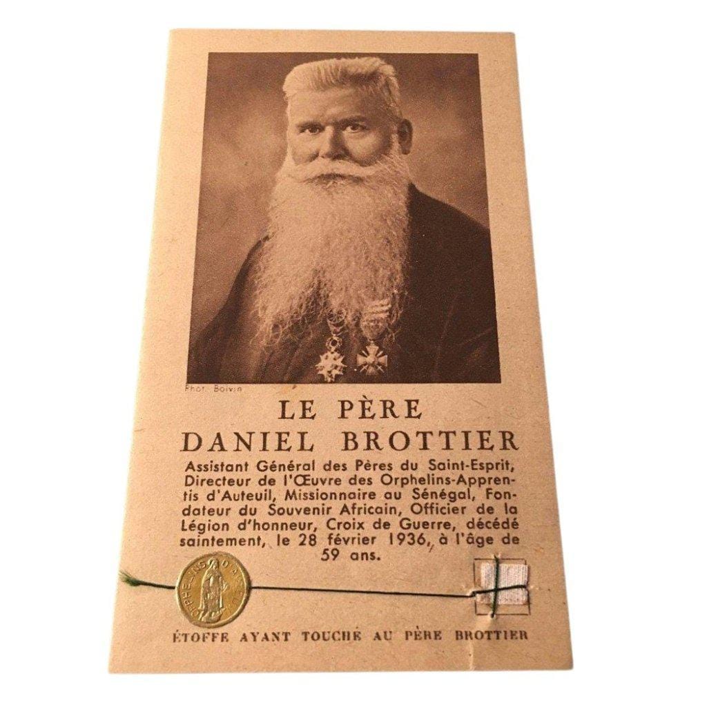 Blessed Pre Daniel Brottier - Relic Touched To Body Holy Card Father-Catholically