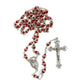 Blessed Virgin Mary - Red Shiny Crystal Rosary - Rhinestone - Blessed By Pope-Catholically