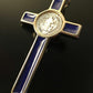 Blue 3 Saint St. Benedict Crucifix - Exorcism- Cross - Blessed - San Benito - Catholically