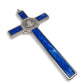 Catholically St Benedict Cross Blue 7.5" St. Benedict Cross Crucifix - Exorcism cross -Blessed by Pope