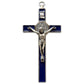 Blue 7.5" St. Benedict Cross Crucifix -Exorcism cross -Blessed -San Benito-Catholically