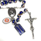BLUE Cloisonne Rosary -St.John Paul II -JPII w/ Relic medal ex-indumentis Blessed-Catholically