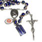 BLUE Cloisonne Rosary -St.John Paul II -JPII w/ Relic medal ex-indumentis Blessed-Catholically