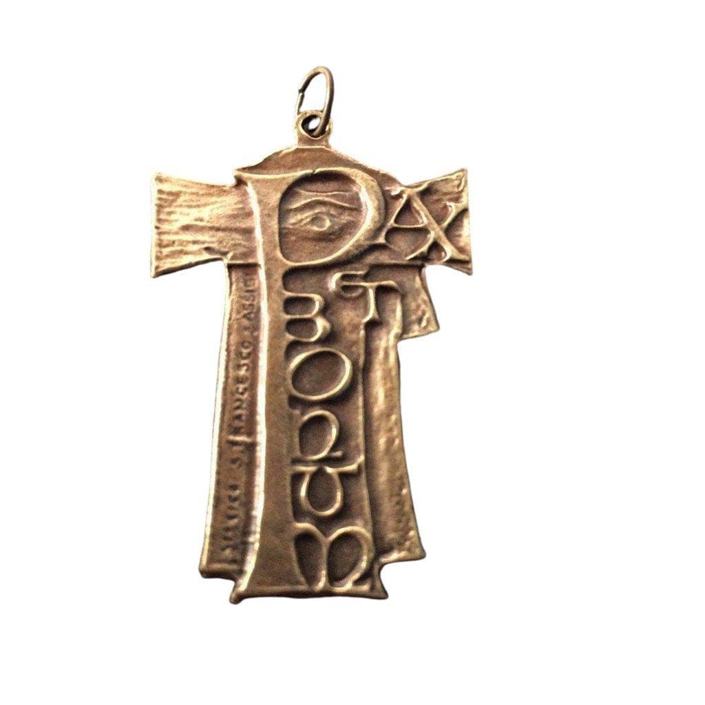 Bronze Crucifix - Franciscan - St.Francis Of Assisi - Medal - Pendant - Cross-Catholically