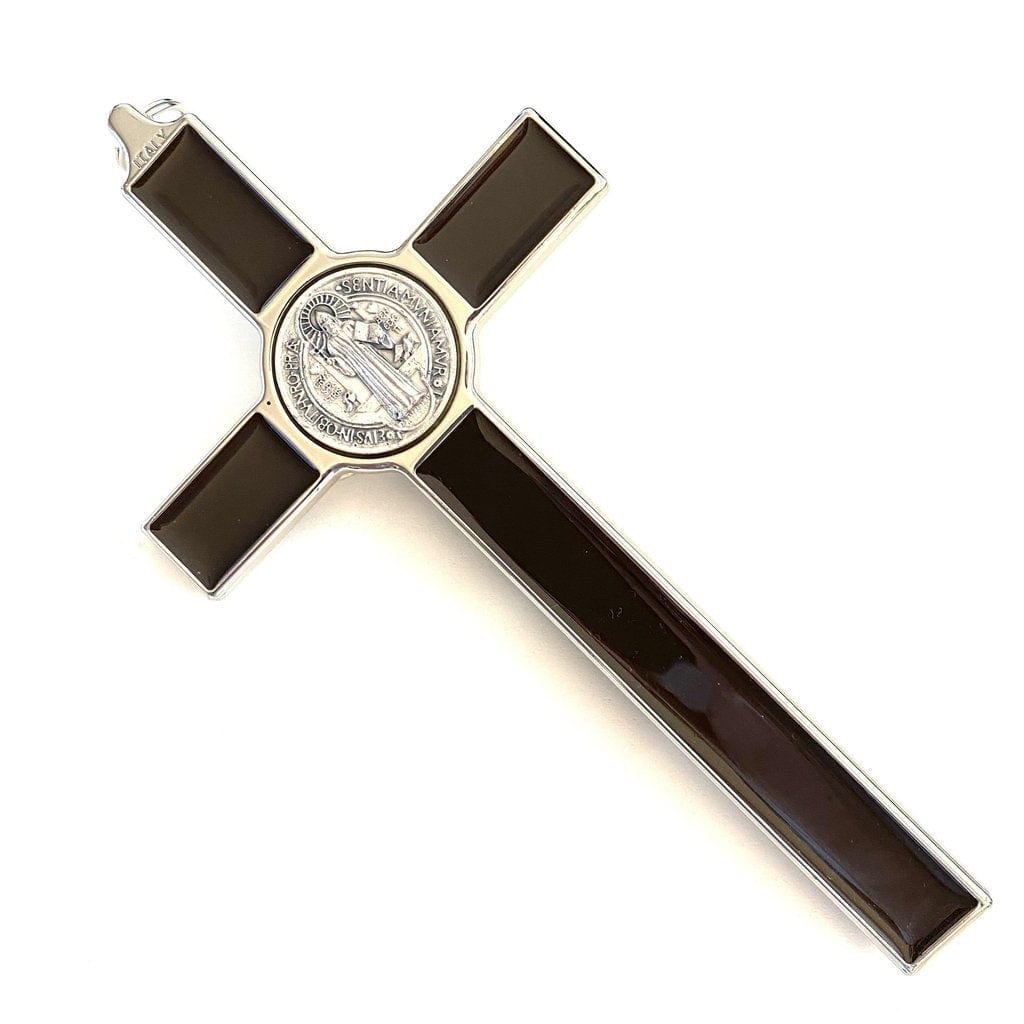 Brown 7.5" St. Benedict Cross Crucifix -Exorcism cross -Blessed -San Benito-Catholically