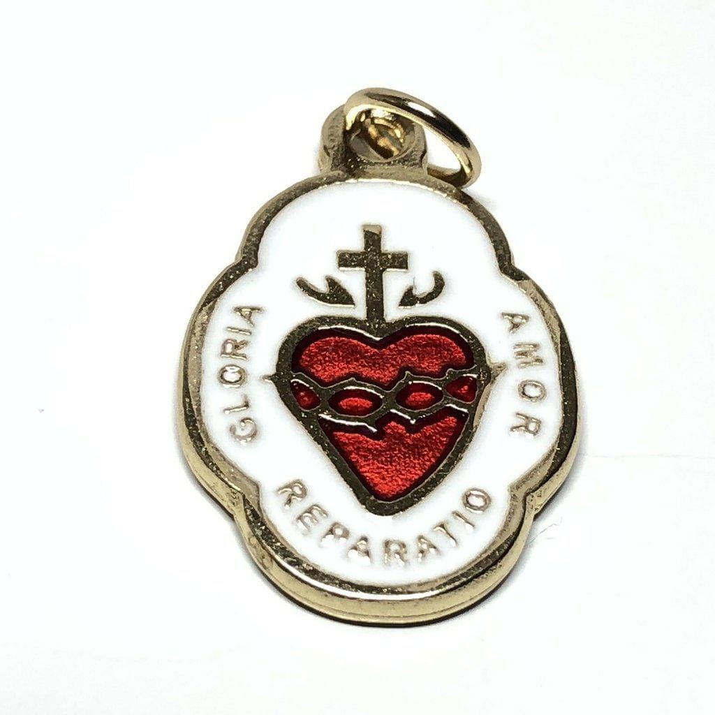 Catholic heart of Jesus - Medal - Pendant - Charm- Blessed by Pope - Catholically