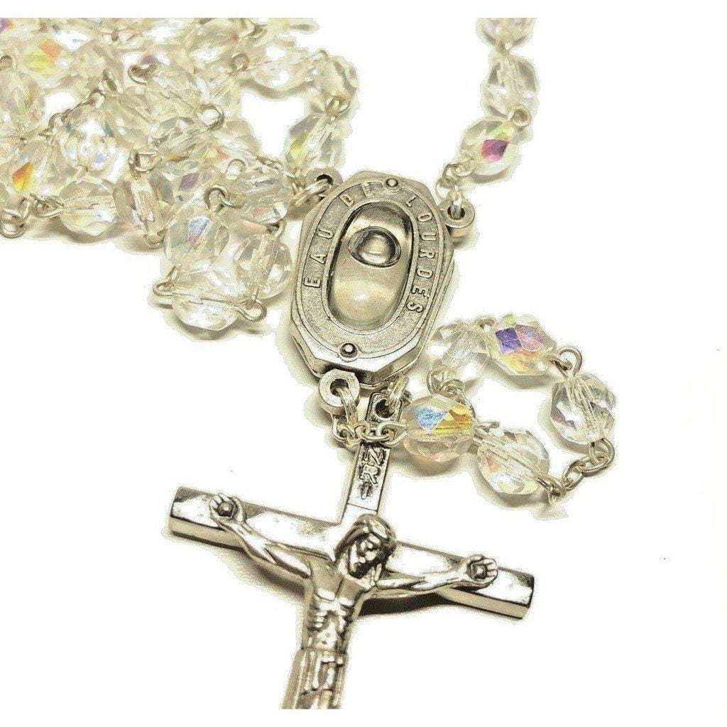 Catholic Rosary Lourdes Water Relic Medal - Blessed by Pope - Catholically