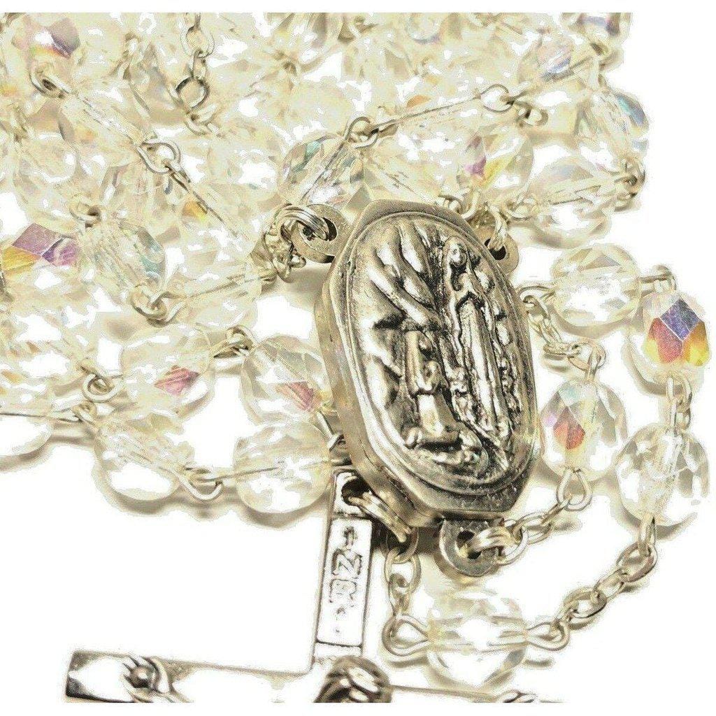Catholic Rosary Lourdes Water Relic Medal - Blessed by Pope - Catholically
