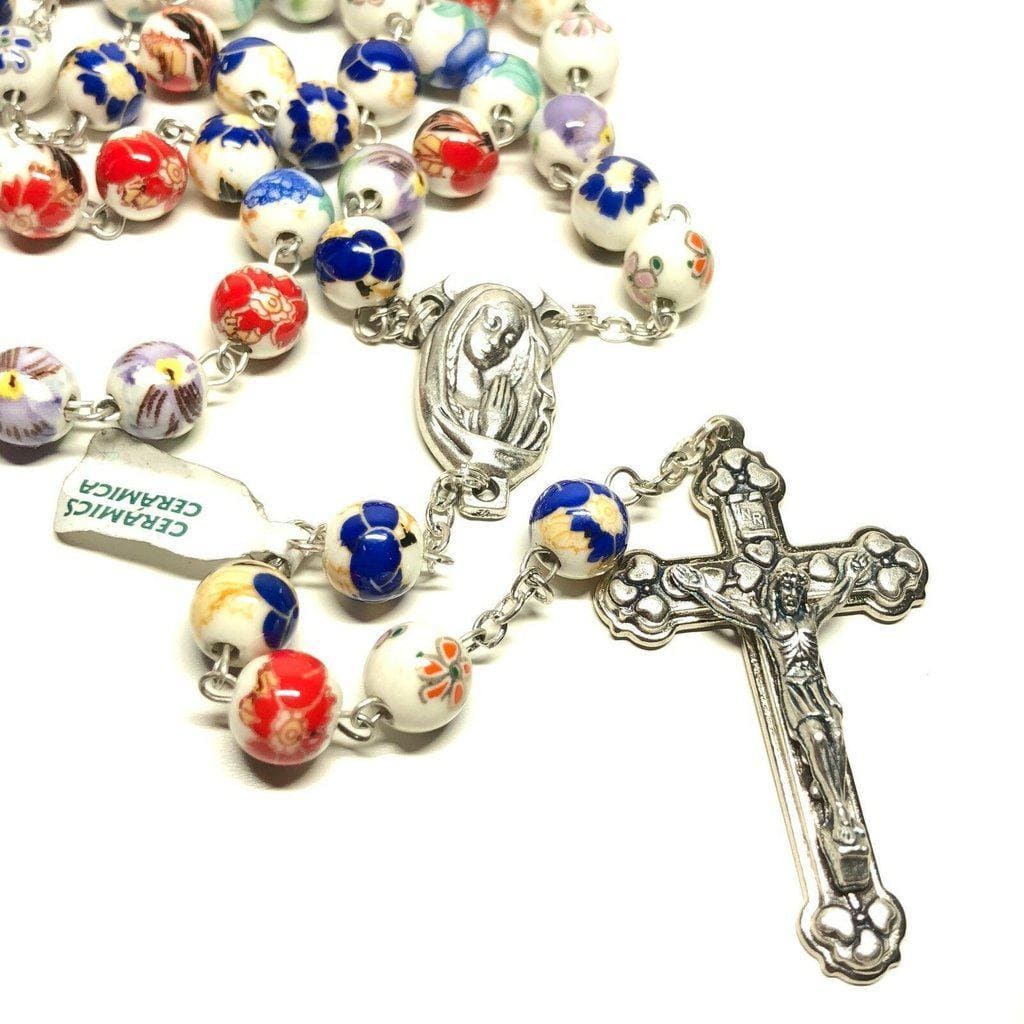 Ceramic Rosary - Catholic Prayer Beads - Blessed Pope Francis - Catholically