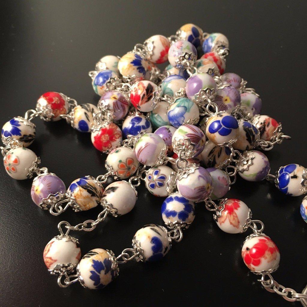 Ceramic Rosary - Catholic Prayer Beads - Blessed Pope Francis - Catholically
