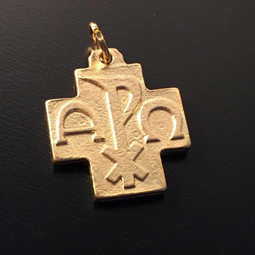 Chi Rho - Catholic Cross - Brass Medal - Pendant - Charm -Blessed ...