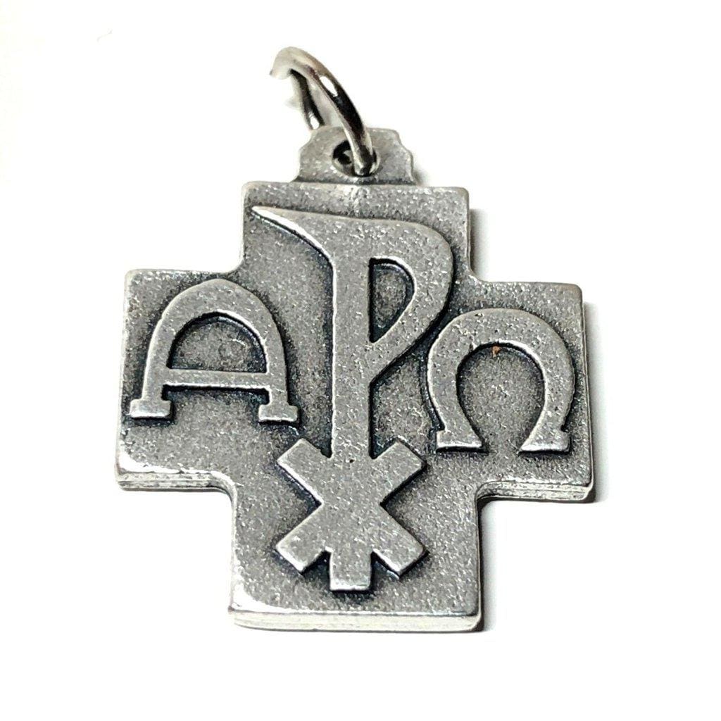 Chi Rho - Cross Blessed by Pope Francis - Catholic medal  Pendant - Catholically
