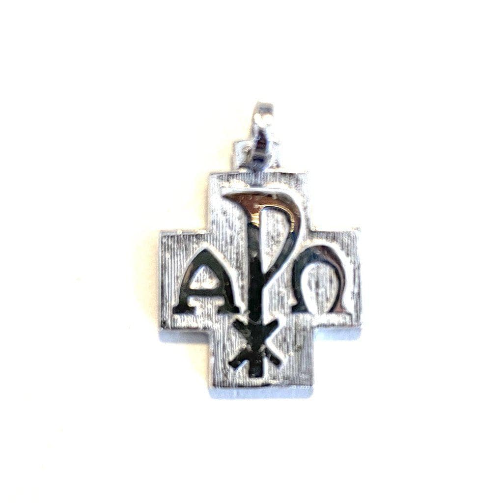 Chi Rho - Sterling Silver 925 Cross Crucifix Pendant Blessed-Catholically