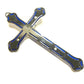 Colorful Blue & Red 5 1/2 Crucifix - Cross Blessed by Pope - Catholically