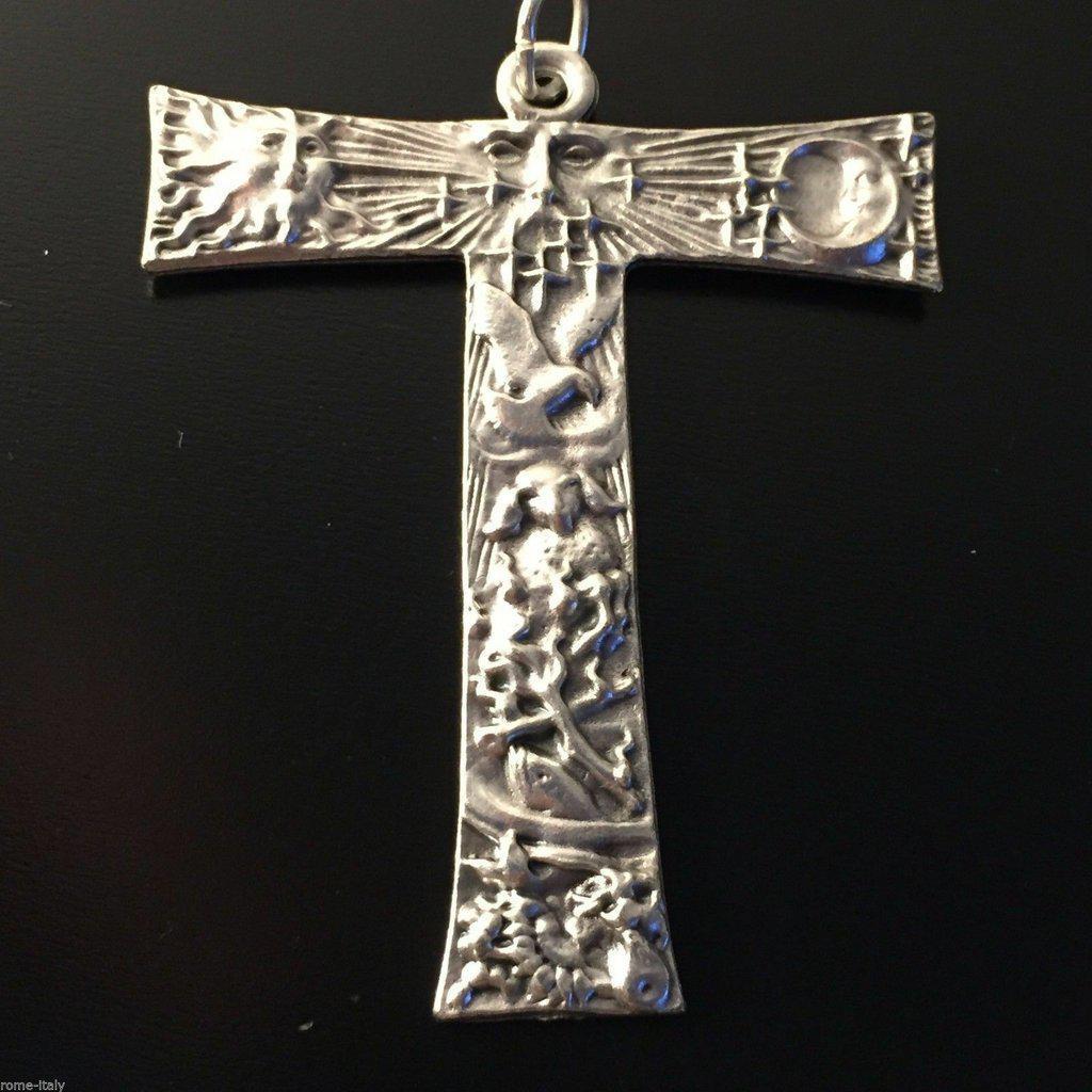 Crucifix - Franciscan cross - St.Francis of Assisi - medal - pendant - TAU - Catholically