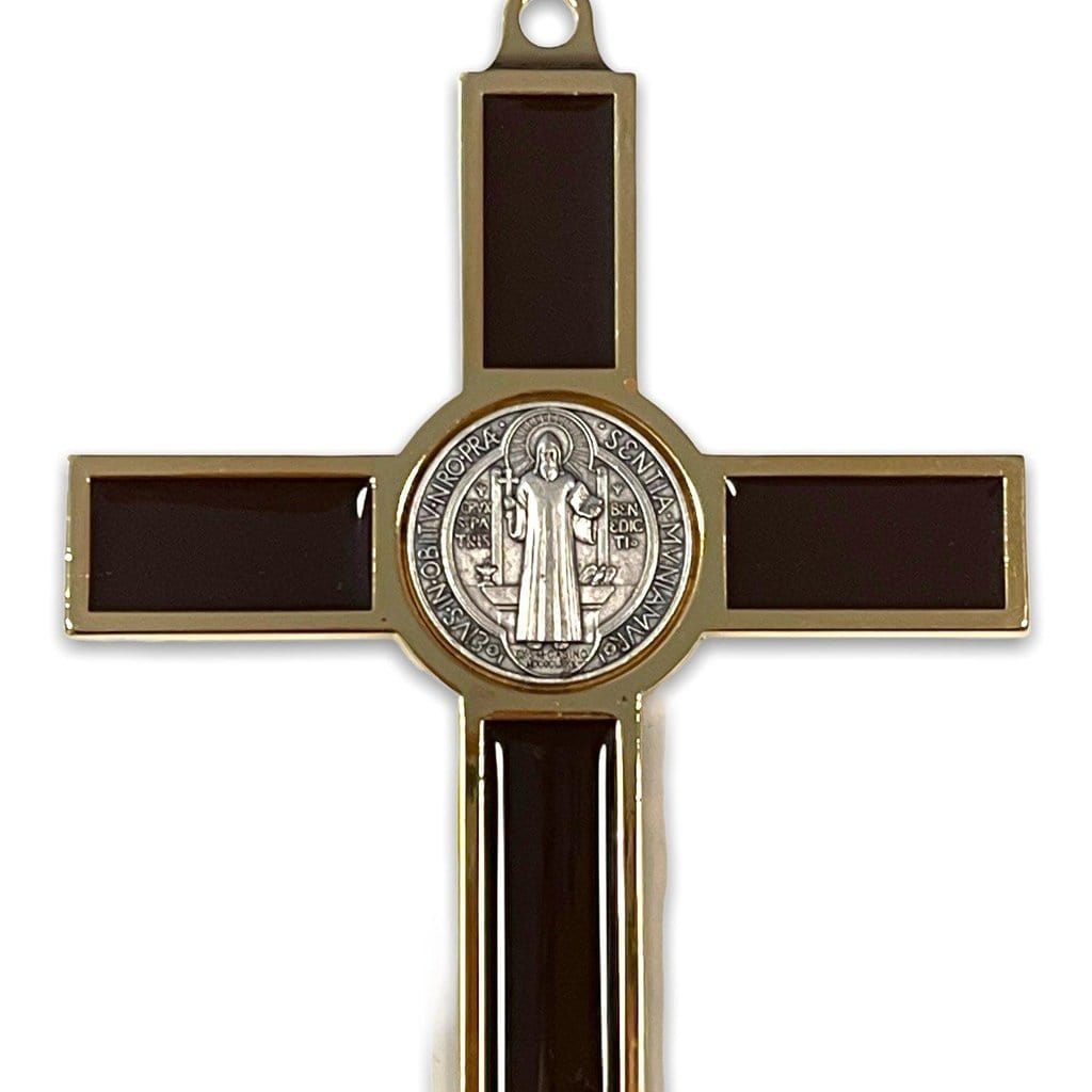 Dark Brown 7.5" St. Benedict Crucifix - Exorcism -Blessed by Pope-Catholically