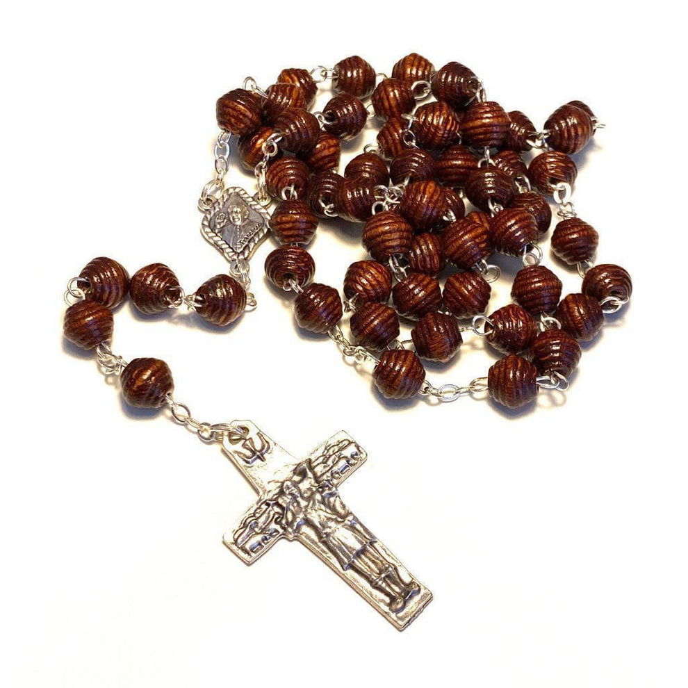Dedicated To Pope Francis Wooden Rosary Blessed by Pope Catholically