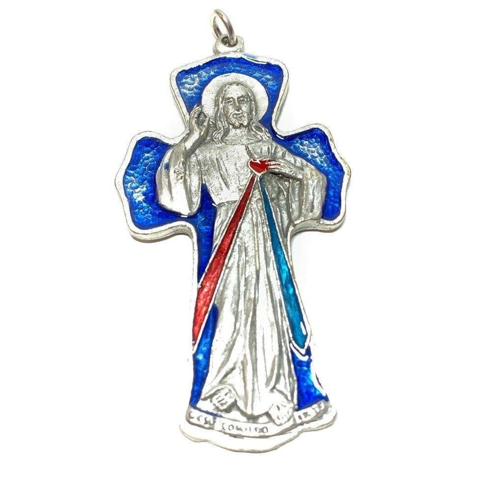 Divine Mercy of Jesus Pectoral Cross Crucifix - Blessed by Pope Francis - Catholically