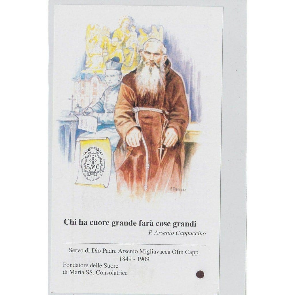 Fr. Arsenio from Trigolo  Relique  Reliquie   Reliquia  RELIC Holy Card - Catholically