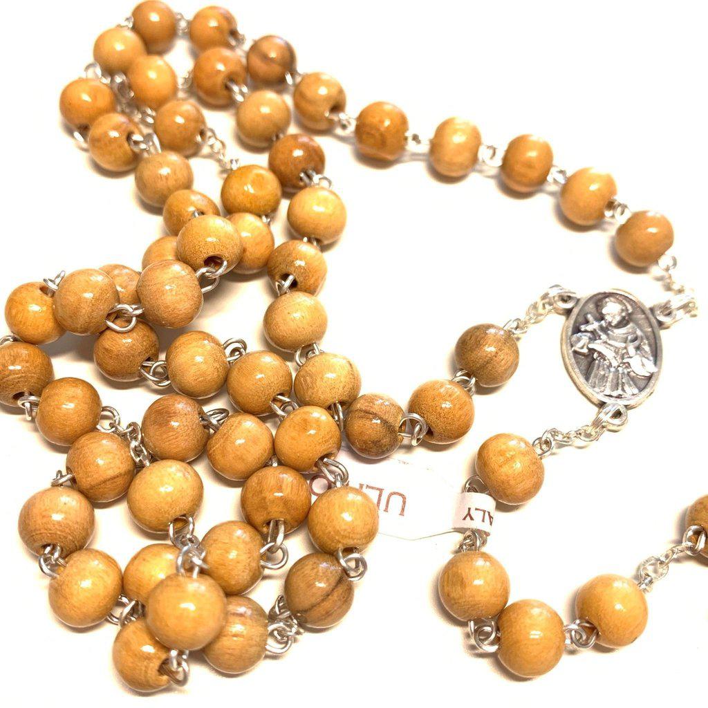 Franciscan Rosary Blessed by Pope - St. Francis  Assisi Tau wooden praying beads - Catholically