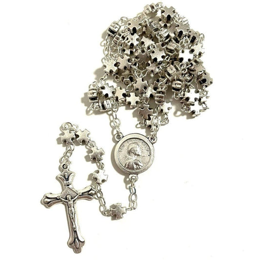 Franciscan Rosary Blessed Pope W/ St. Francis Asissi Relic Soil From Tomb-Catholically