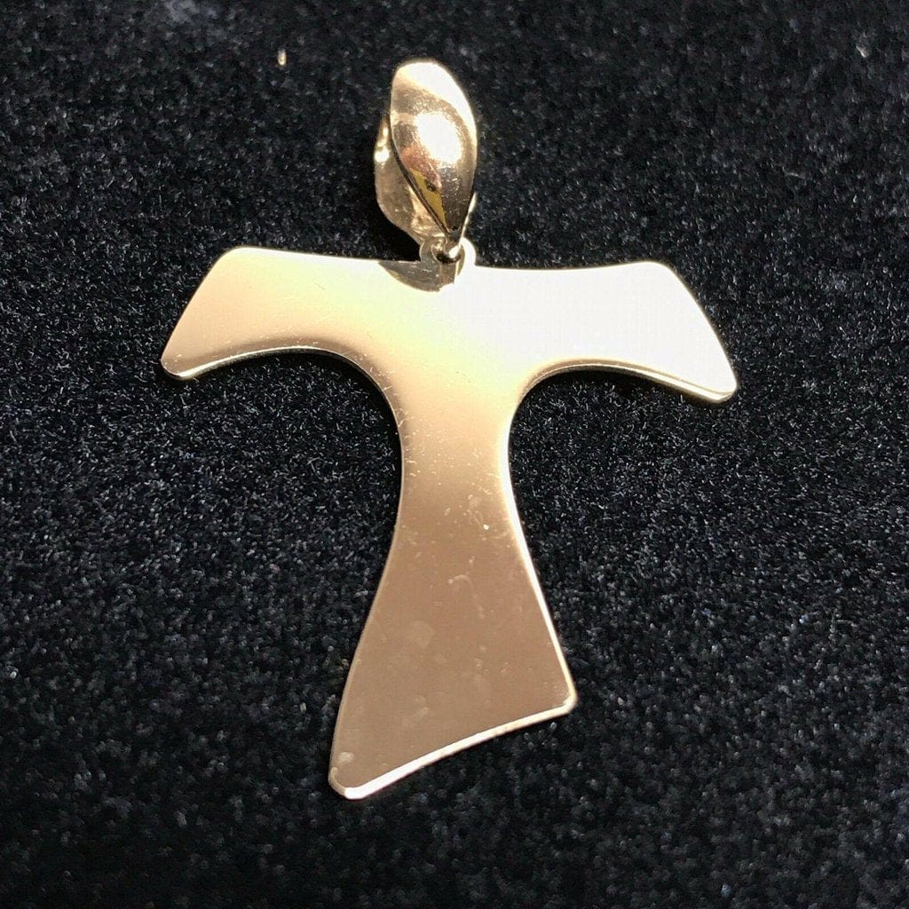 Franciscan Tau 925 Sterling Silver Cross - Blessed By Pope Pendant Charm-Catholically