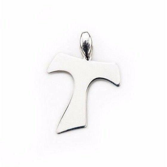 Franciscan Tau 925 Sterling Silver Cross - Blessed By Pope Pendant Charm-Catholically