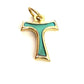 Green Tau Cross Blessed By Pope Francis Small Pax Et Bonum Franciscan Crucifix-Catholically