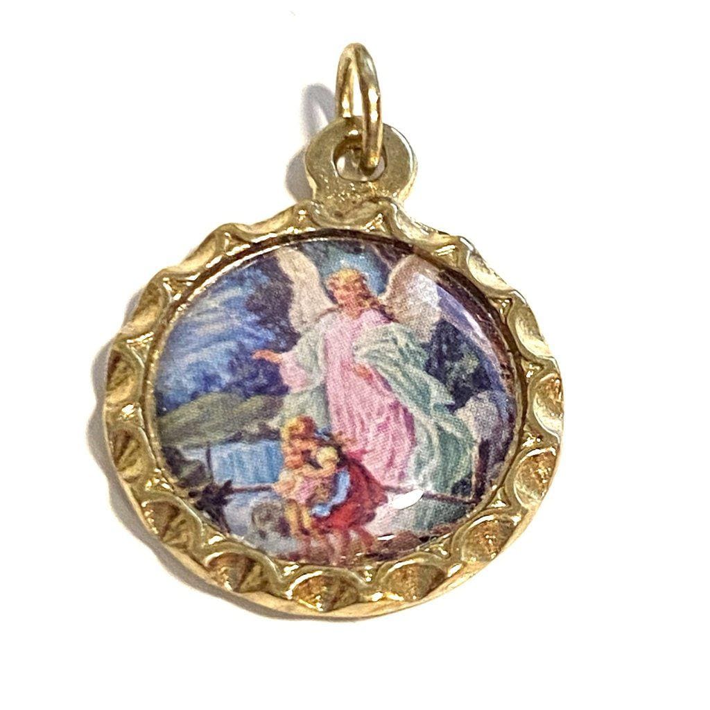 Guardian Angel Brass Medal - Pendant - Charm-Catholically