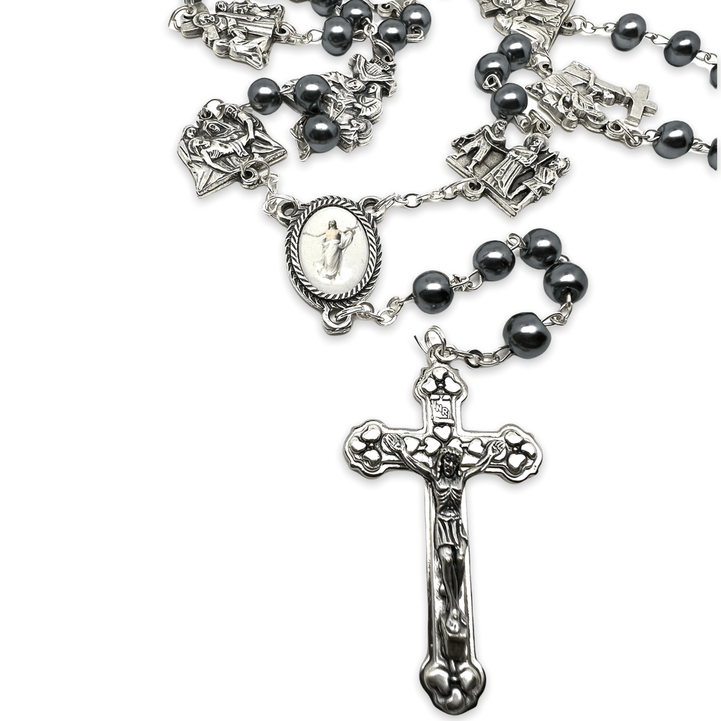 Catholically Rosaries Hematite Rosary Stations Of The Cross - Easter rosary