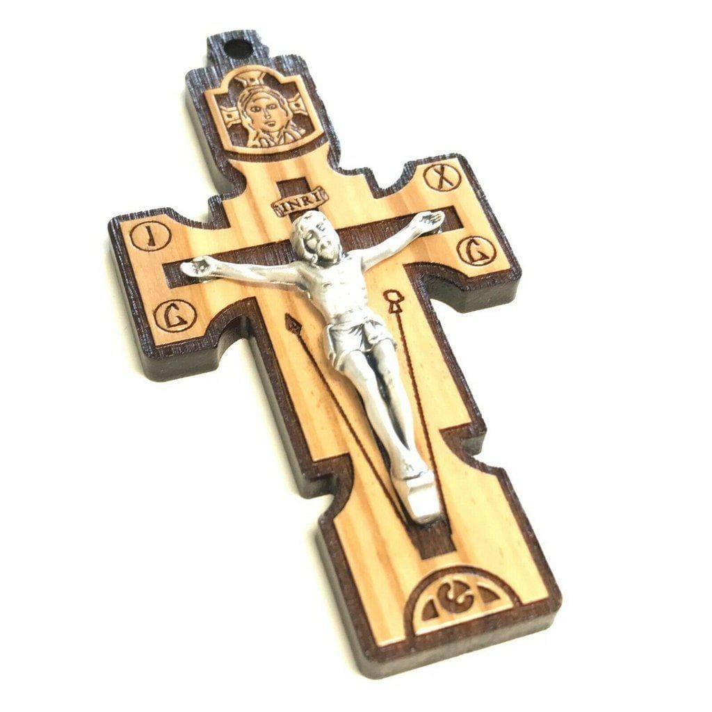 High Quality 3 1/2 Olive Wood Crucifix  - Pectoral Cross - wooden cross - Catholically