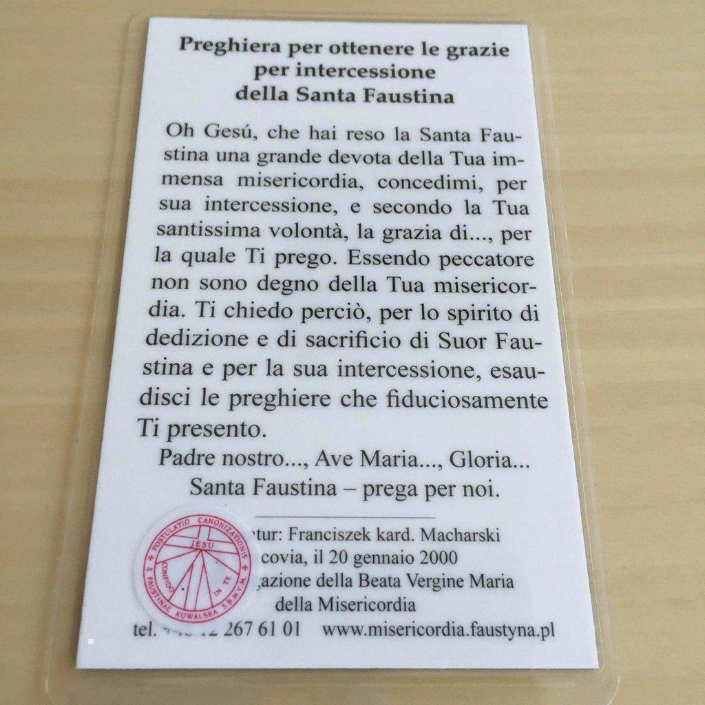 Holy Card W/ Free 2Nd Class Relic St. Faustina Kowalska Vestment Ex-Indumentis-Catholically