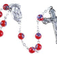 Holy Communion Colorful Red & Blue Italian Rosary - Blessed By Pope-Catholically