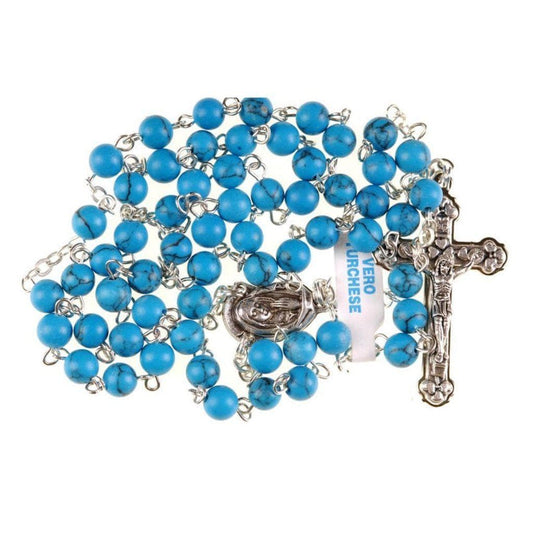 Holy Communion Turquoise Quartz Rosary -Confirmation -Baptism -Wedding-Catholically