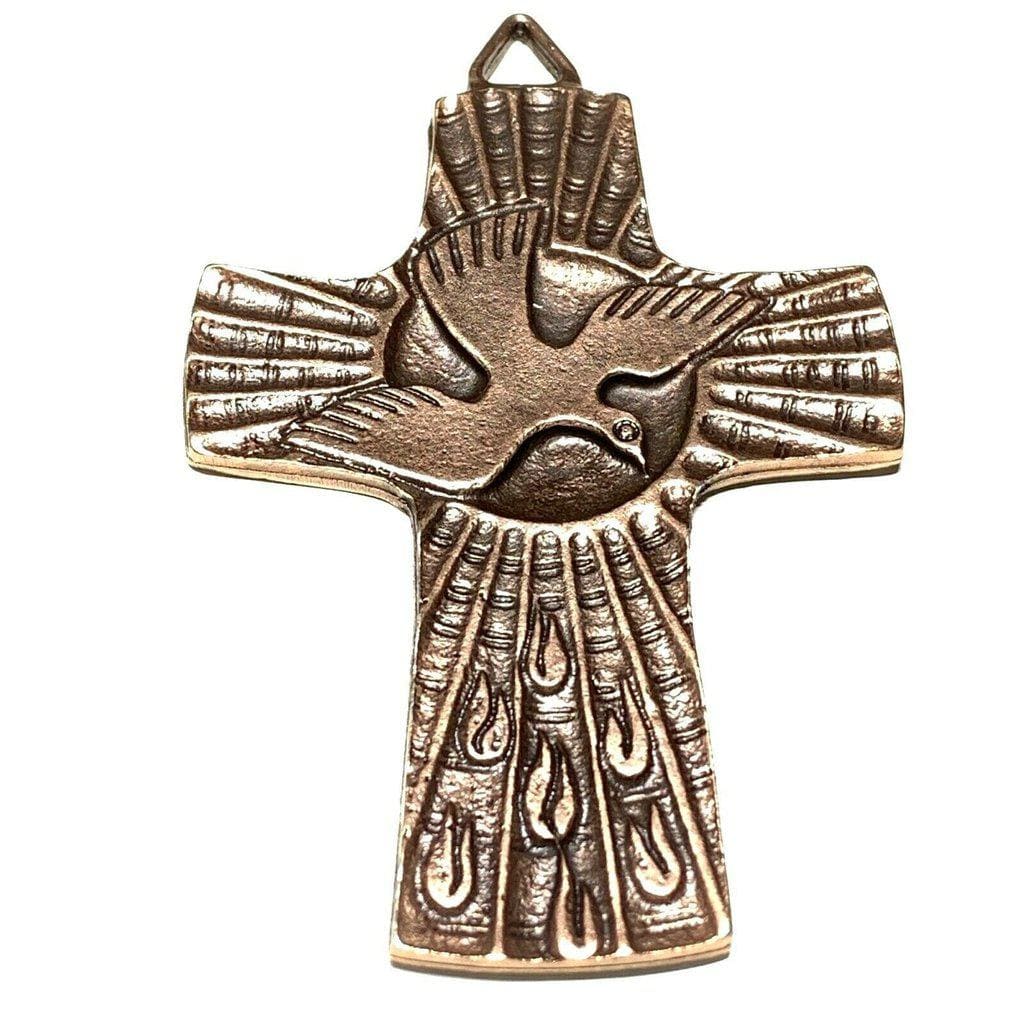 Holy Dove Pectoral Cross - Crucifix - Blessed by Pope Francis on demand - Catholically