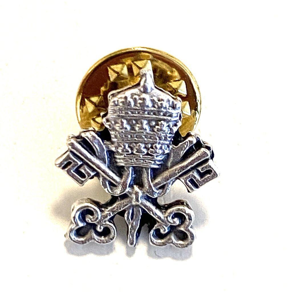 Holy See Coat Of Arms Pin Catholic Tie Tack Jacket Lapel-Catholically