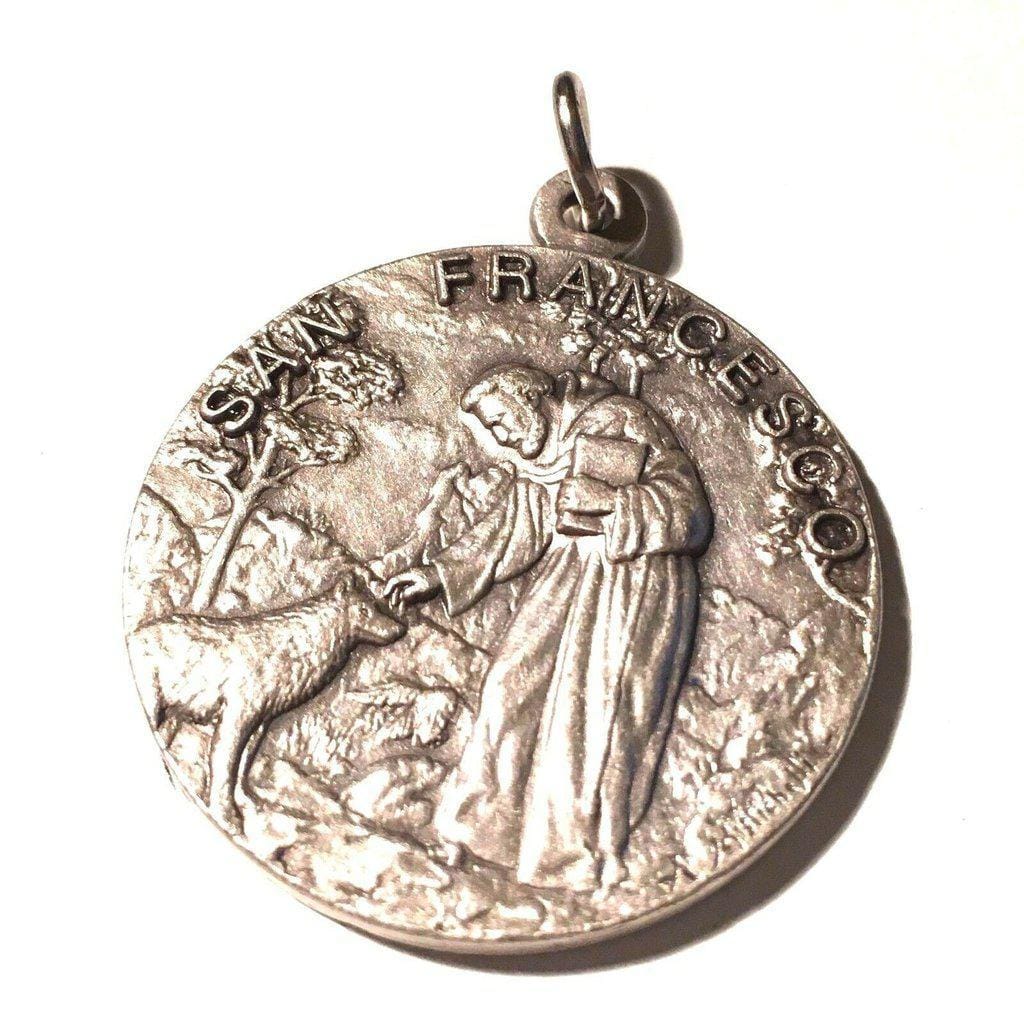 Huge St. Francis Of Assisi Wolf Medal 1.25 -Franciscan Pendant Charm-Catholically