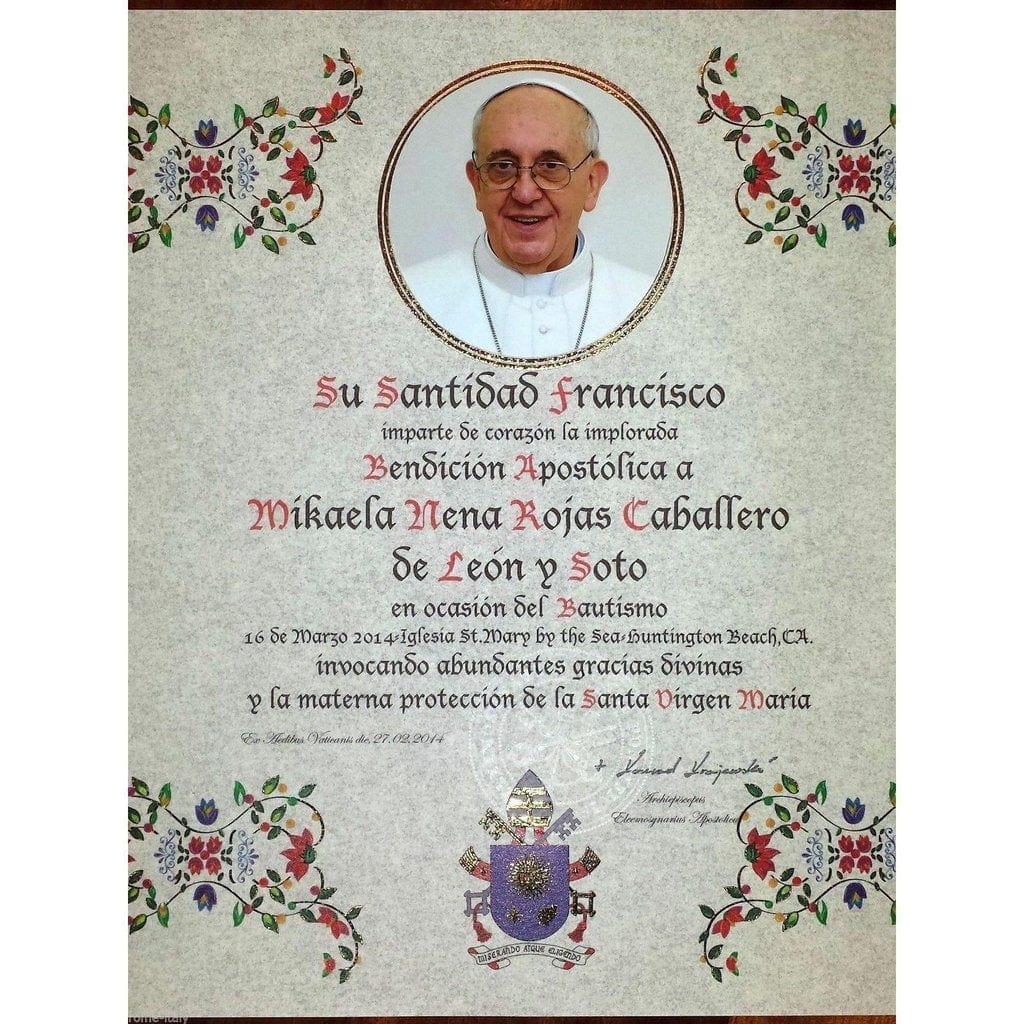 Individueller Handgeschriebener Apostolischer Segen - Papst Franziskus-Catholically