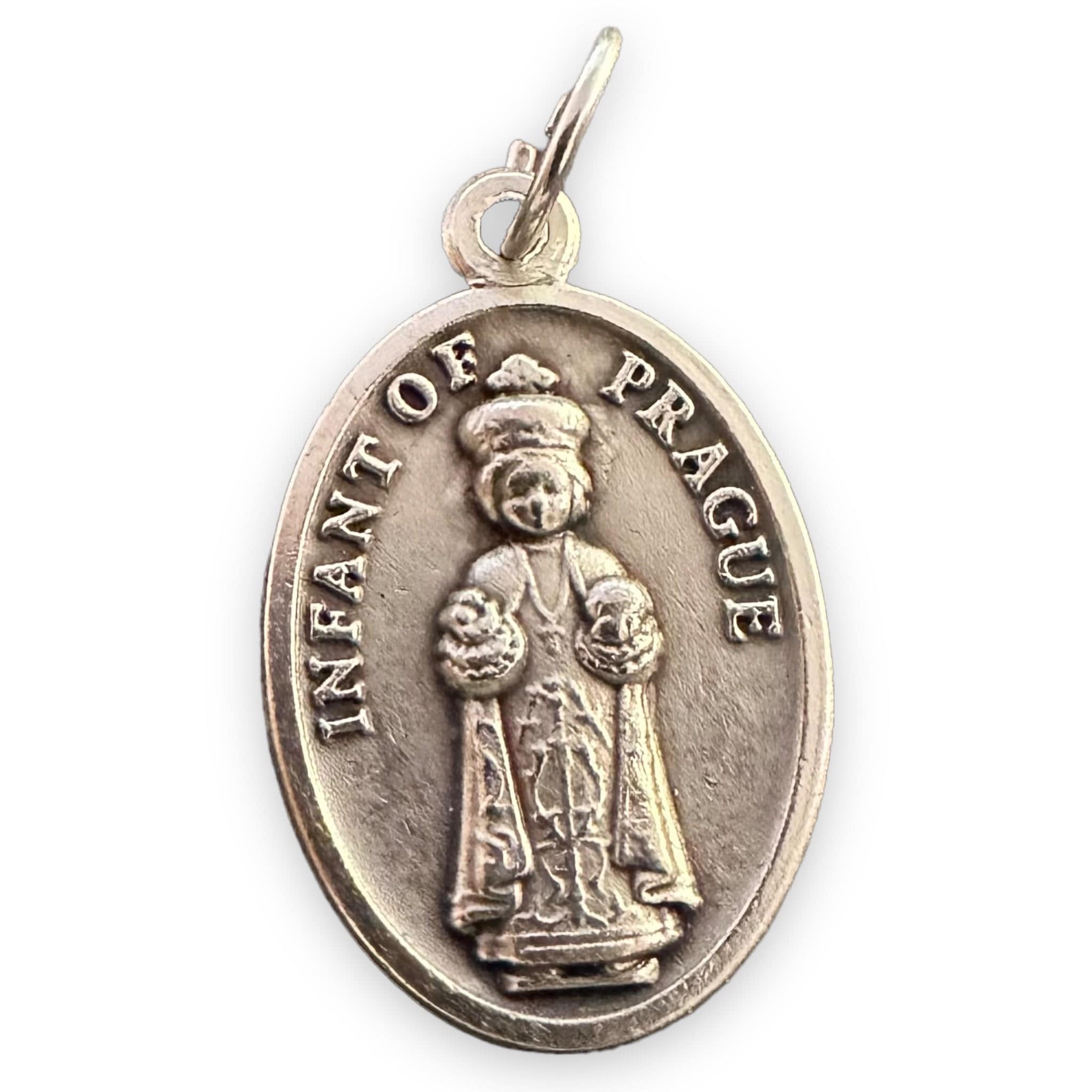 Infant Of Prague Silver Oxidized Medal Pendant - Charm - Pendant
