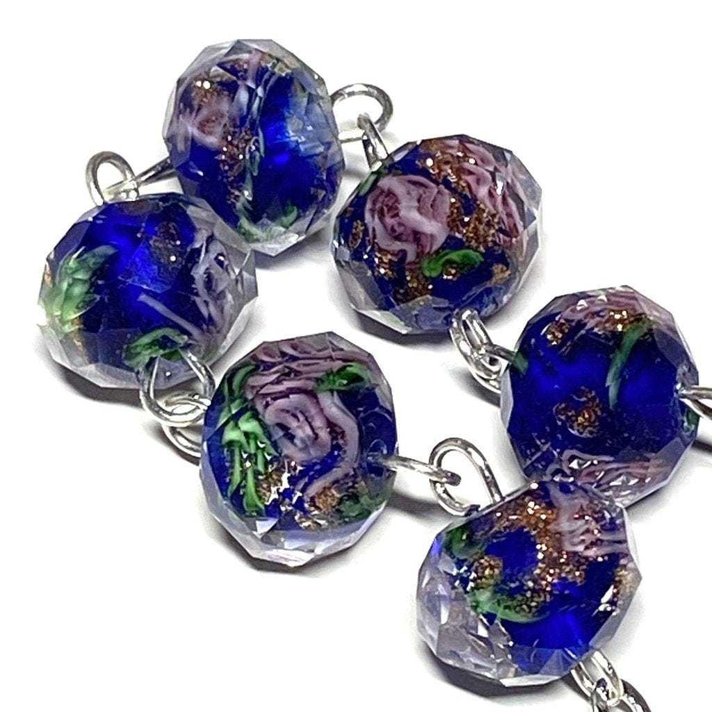 Italian Venetian Glass Murrina 10 beads Bracelet Blessed By Pope Francis-Catholically