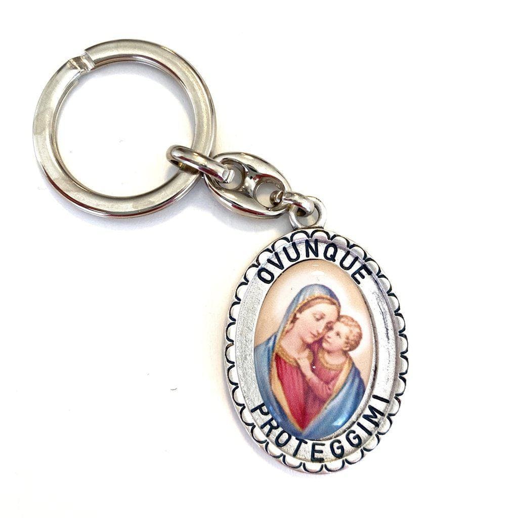 Key Ring - Blessed By Pope - Key chain Our Lady Blessed Virgin Mary-Catholically