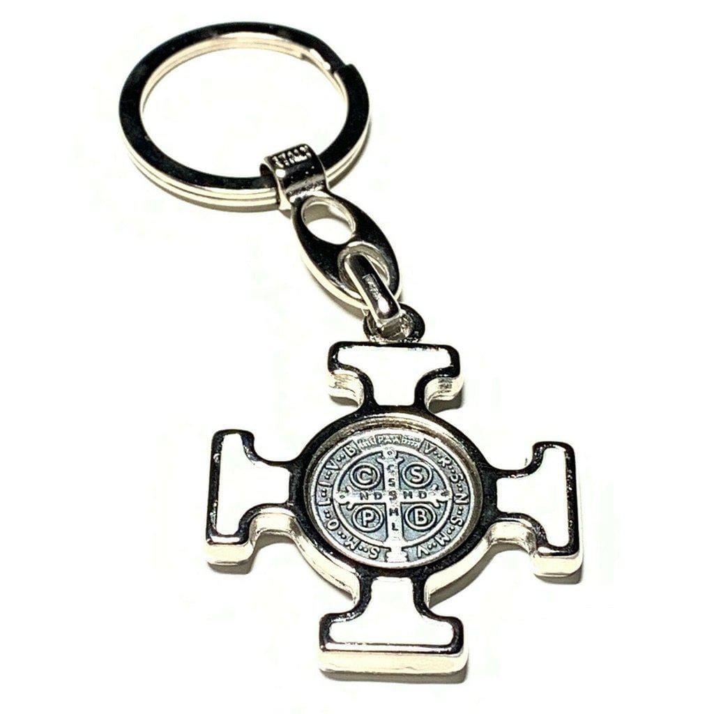 Glow in the dark Keychain - Saint Benedict Key ring - Medallion Exorcism - Catholically