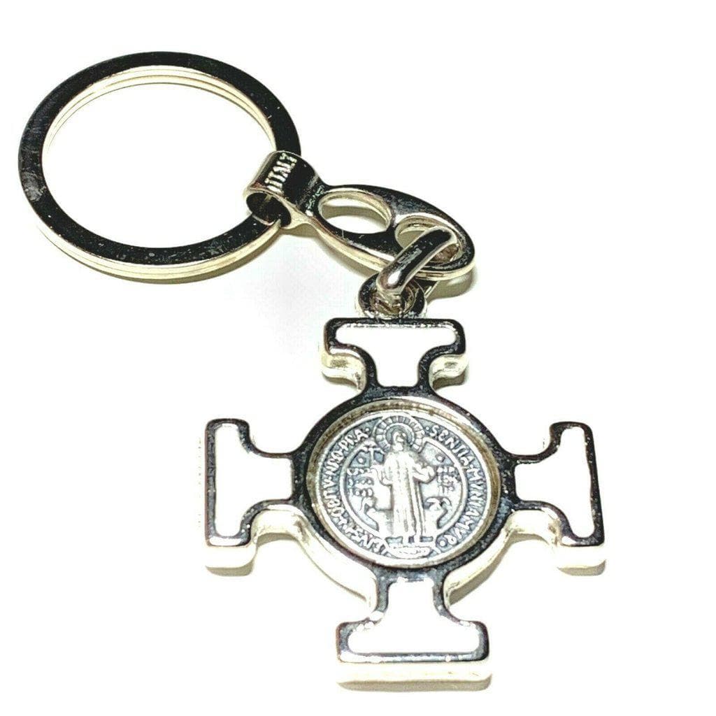 Glow in the dark Keychain - Saint Benedict Key ring - Medallion Exorcism - Catholically