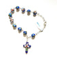 Ligh Blue Cloisonne Rosary Bracelet Blessed By Pope On Request-Catholically
