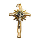 Little Cross Crucifix Blessed By Pope Francis - White Enamel over Brass-Catholically