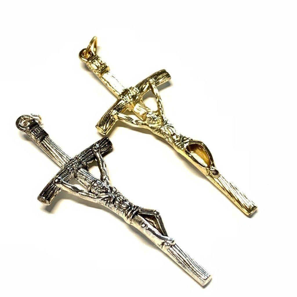 LOT Rosary Parts - Cross - Crucifix  - Blessed by Pope Francis - JPII - Catholically