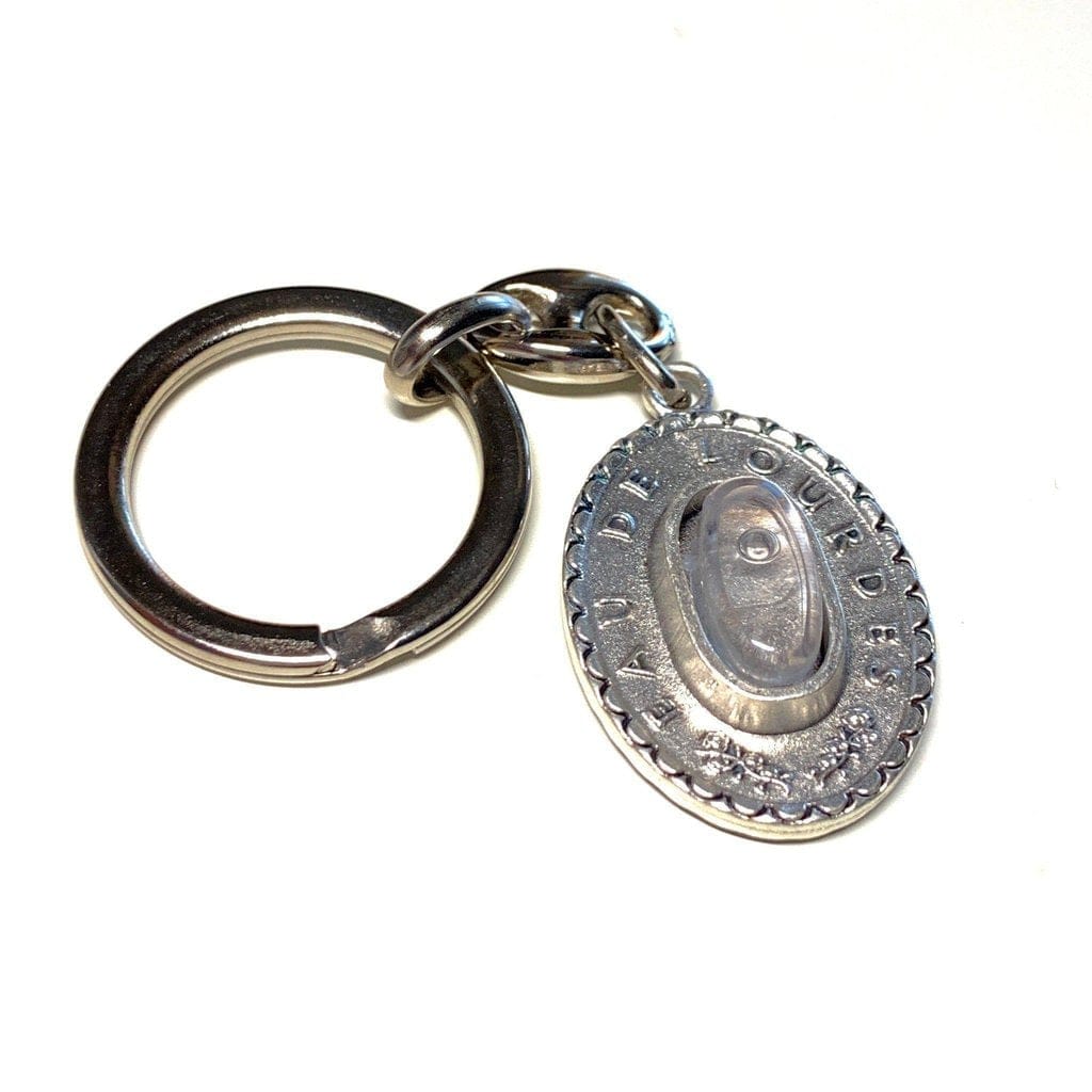 Our Lady of Lourdes - Keyring with relic water from Lourdes - Blessed by Pope - Catholically