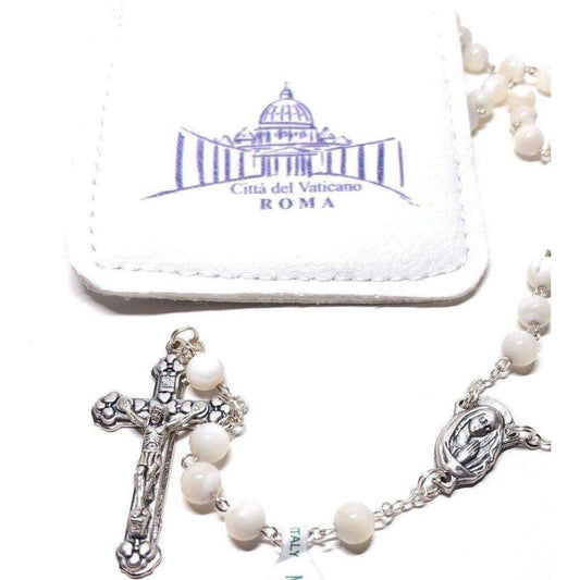 Mother Of Pearl Mop Rosary Blessed Pope Francis On Request-Catholically