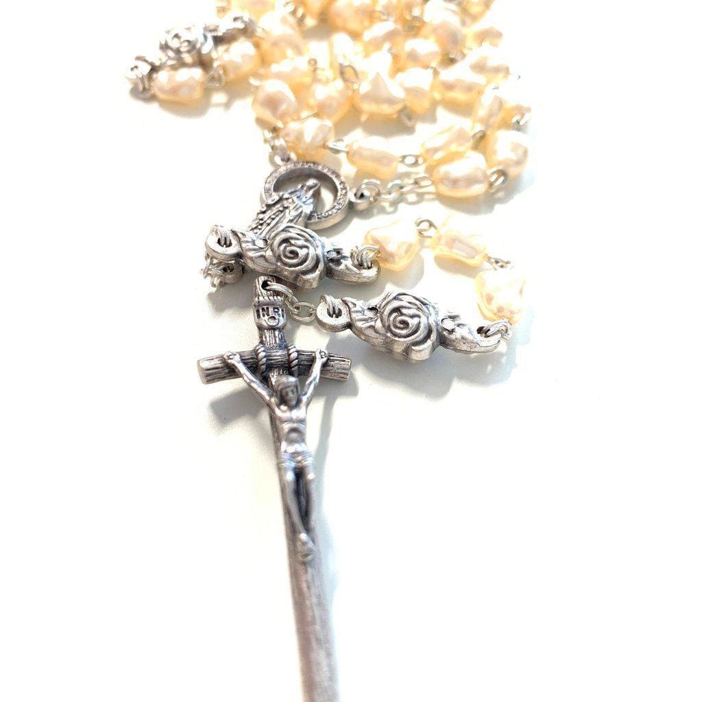 Mother Of Pearl Mop Rosary - Blessed Pope Francis On Request-Catholically