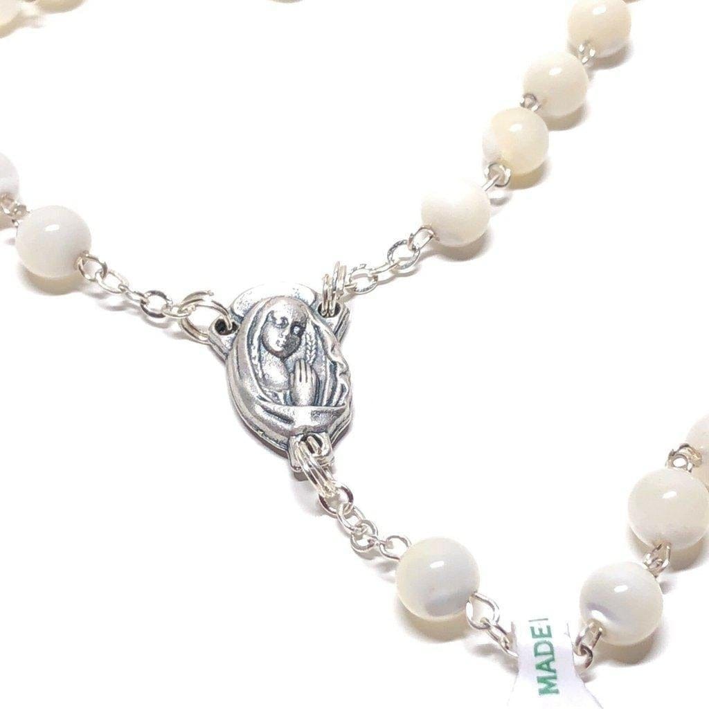 Mother Of Pearl Mop Rosary Blessed Pope Francis On Request-Catholically